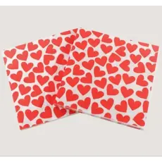 Guardanapo de Papel Folha Dupla Coração Dia dos Namorados Romântico Descartável 33x33cm Decorativo Festa Aniversário