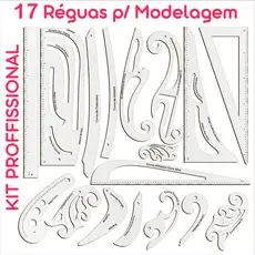 Réguas Corte Costura Francesa Decotes Alfaiate - Kit com 17 Pçs MDF Branco