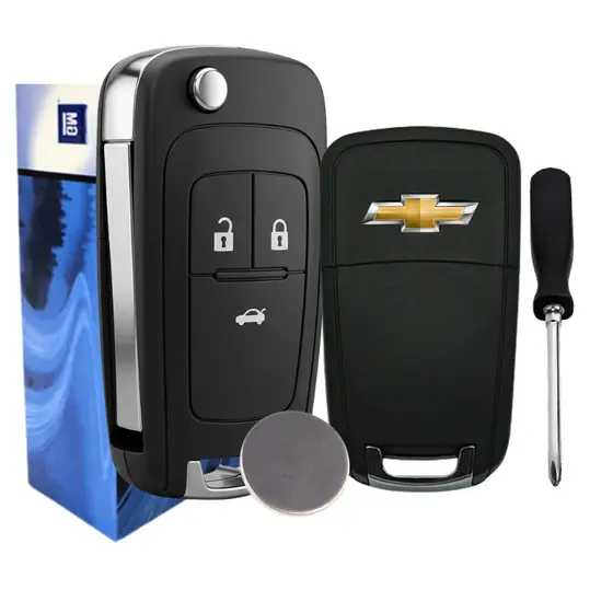 Capa Chave Canivete Onix Cruze Prisma Cobalt Gm + Bateria + Chave de Fenda - 3 botões