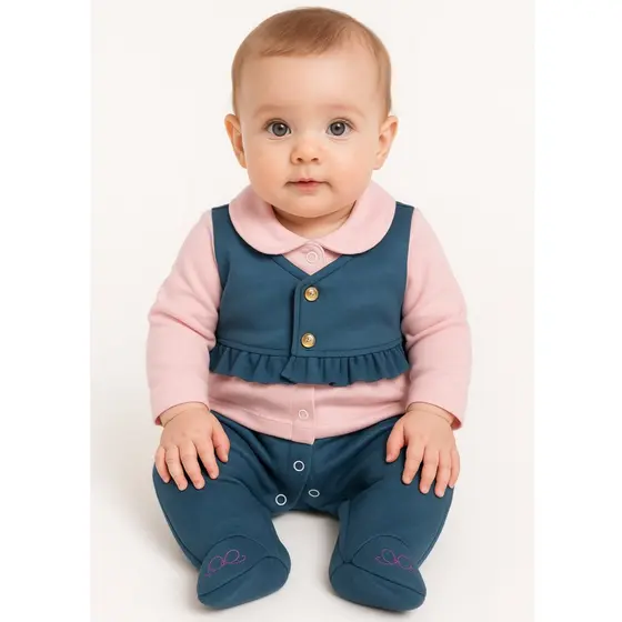 MACACAO BEBE MENINA ROSA JEANS