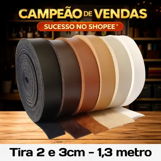 Tira de Couro Ecológico Montana de 1.3 metros de comprimento