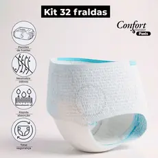 Kit 32 Fralda Geriátrica Unissex Calcinha/Cueca Pacote Descartável Confort Master Pants