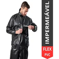 Conjunto Capa Chuva PVC Moto Impermeável Com Gola