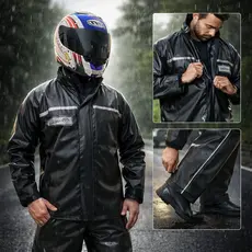 Conjunto Capa Chuva Moto Emborrachada Impermeável Com Gola Flex Motoboy  Entregador Motoqueiro