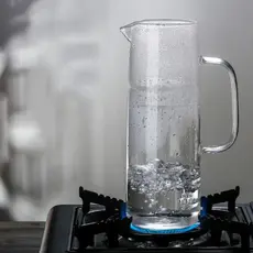 Jarras de Vidro Borossilicato com Tampa de Bambu para Suco Água 1,1litro