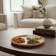 Bandeja de Bambu e Pinus Multiuso Decoração Mesa Posta