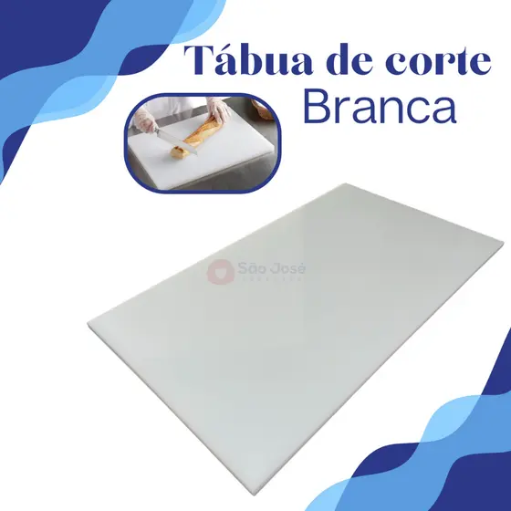 Tabua De Corte 100 X 50 Cm X 6 Mm Polietileno Laticínios