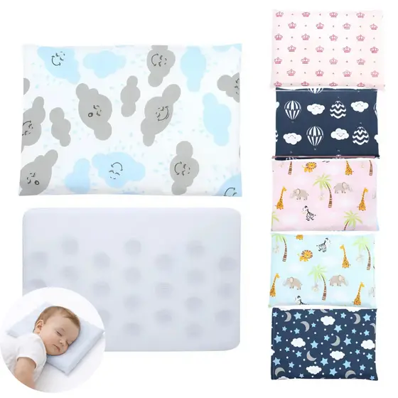 Travesseiro Antissufocante para Bebê + Fronha Estampada 100% Algodão