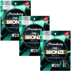 Kit 3 Cordas Encordoamento Strinberg Ws11 Violão De Aço 11 Bonze Strings Acoustic Guitar