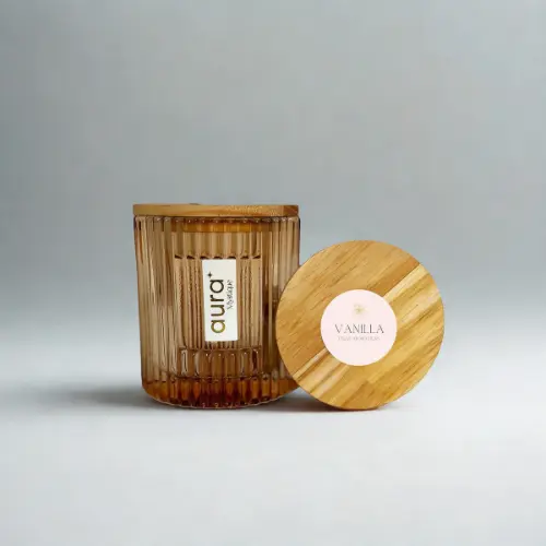 Vela aromatica 300g| Vidro frizado| Aromoterapia| Cera de coco| Essencia Premium| Aura Mystique