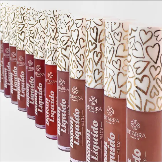 Batom líquido matte bitarra  textura fina alta cobertura aveludado batons nude vermelho marrom marsala