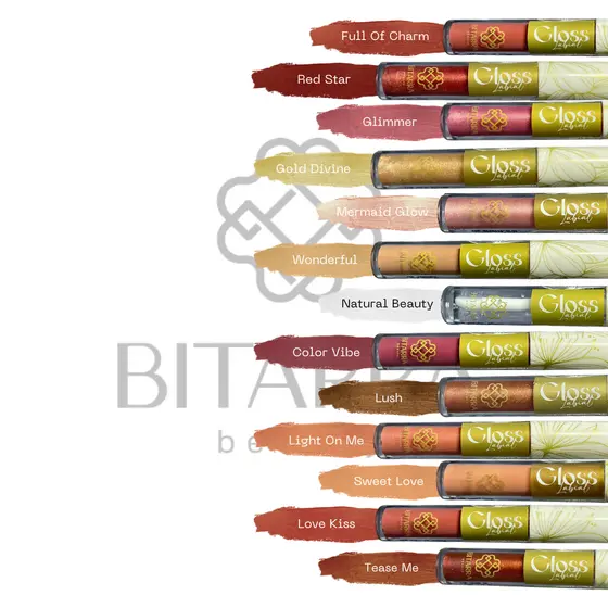 Brilho labial let’s shine bitarra gloss incolor transparente nude marrom rosado gloss com brilho hidratante labial