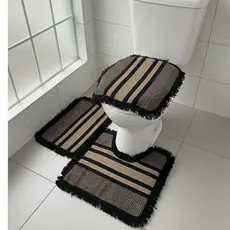 Kit 3 Tapete Para Banheiro Luxo Moderno Seca Rápido Kit Para Banheiro