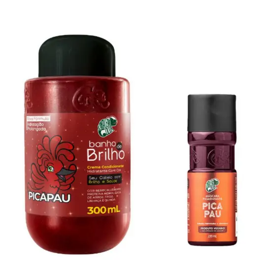 Kit Banho De Brilho 300ml + Pigmentante 100ml Pica Pau - Kamaleão Color