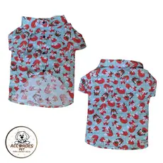 Roupa Pet Cachorro/Gato - Camisa Social Natal verão