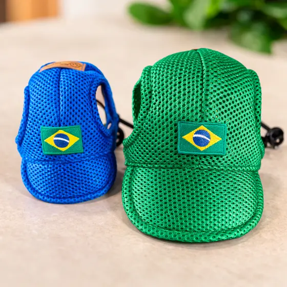 Boné pet/Viseira Pet Brasil copa - Boné Cachorro/Gato