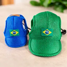 Boné pet/Viseira Pet Brasil copa - Boné Cachorro/Gato
