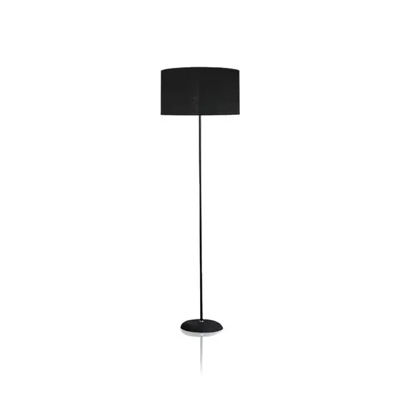 Luminária de chão preta com cúpula redonda. Design moderno, ideal para sala, escritório e decoração elegante