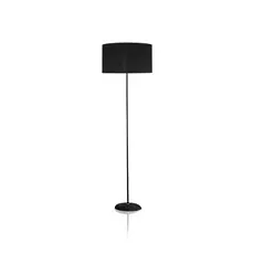 Luminária de chão preta com cúpula redonda. Design moderno, ideal para sala, escritório e decoração elegante