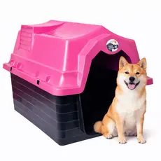 Casinha Para Cachorro Grande e Medio Porte Rosa N6 Desmontavel Resistente com Proteção UV