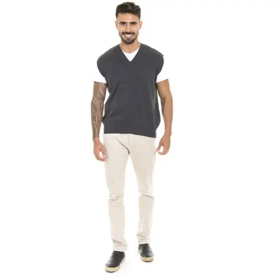 Pulover masculino colete social clássico fechado de lä