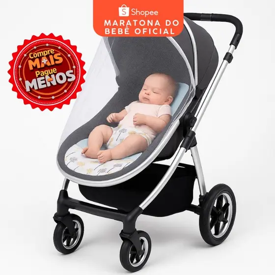Mosquiteiro Carrinho Tela Bebe Proteção Contra Insetos 1,00m X 1,10m