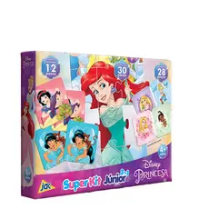 SUPER KIT PRINCESAS da Disney 3 JOGOS EM 1 com Dama Domino e Quebra Cabeca