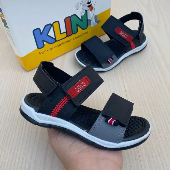 Papete Sandália Infantil Menino Klin Line Play Confortável Anatômico Escola