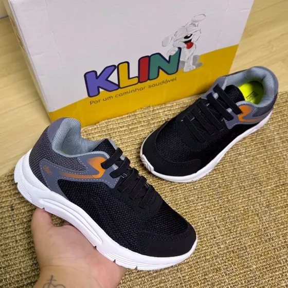Tênis Sapato Infantil Menino Klin New Sport Kids Escola Confortável Anatômico Acolchoado