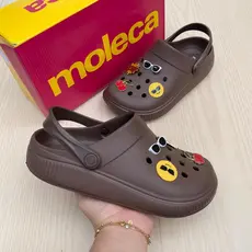 Babuche Sandália Leve Feminina Moleca Pingentes Confortável Acolchoado Estilo Moda