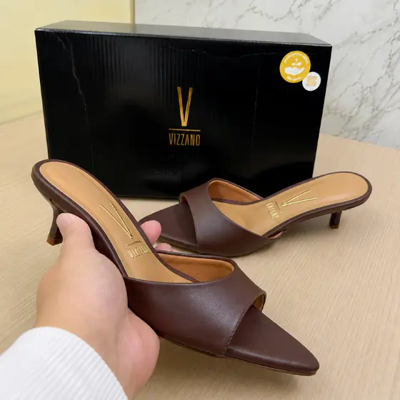 Tamanco Sandália Salto Feminino Vizzano Elegance Confortável Moda Casual Social