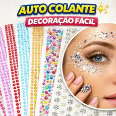 Cartela Adesivo Strass Decorativo Unha Rosto Celular Artesanato Festa Carnaval Pedraria Autocolante
