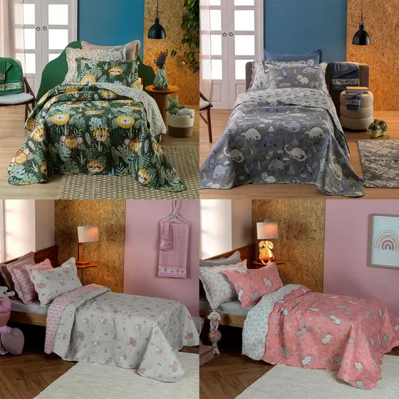 Cobre Leito Infantil, Casal 210x230cm, Casual Kids, 3 Peças, Appel