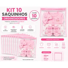 Kit 10 Saquinho Saco Maternidade Bebê Organizador Mala Maternidade