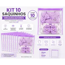 Kit 10 Saquinho Saco Maternidade Bebê Organizador Menino Menina