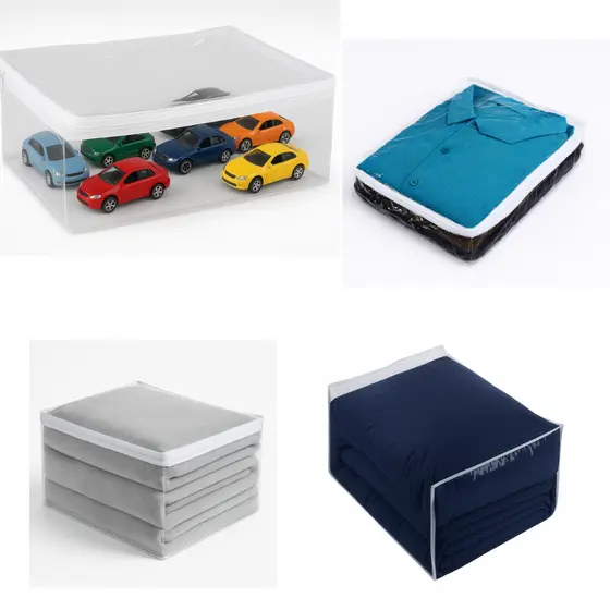 Kit 5 Saco Organizador Multiuso PP P M G Embalagem Pvc Ziper