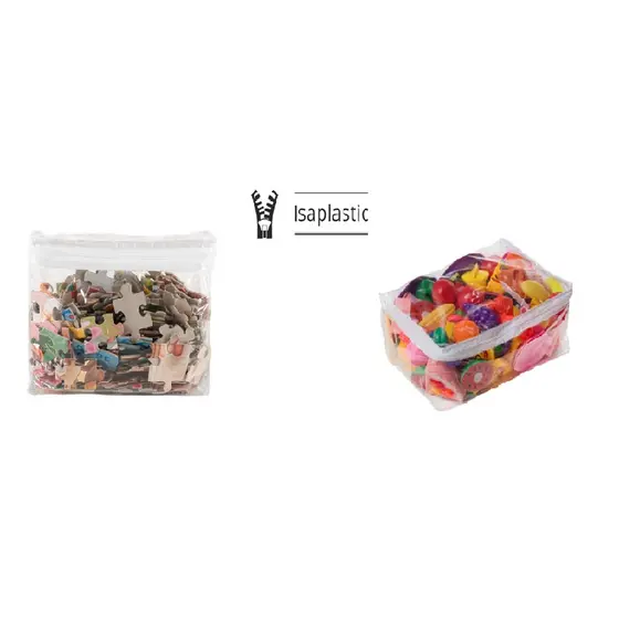 5 Saquinho Organizador Brinquedos E Quebra Cabeça Com Zíper P e M