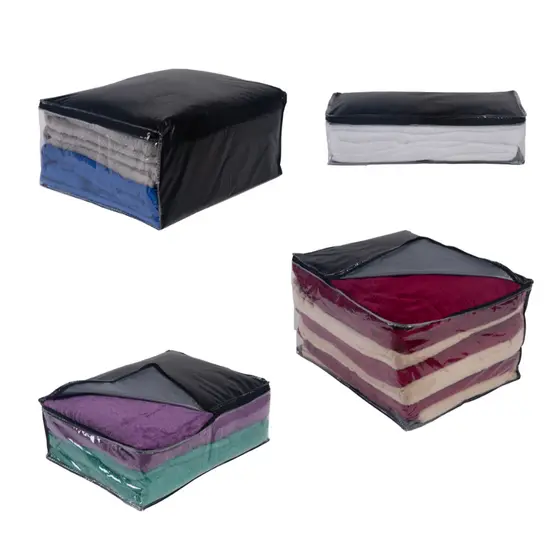 Kit 4 Sacos Organizadores Multiuso Respirável P/P/M/G/GG Embalagem Anti Mofo Reforçada Com Zíper