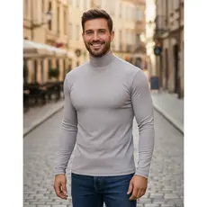 Camiseta Manga Longa Masculina Gola Alta Blusa Colada