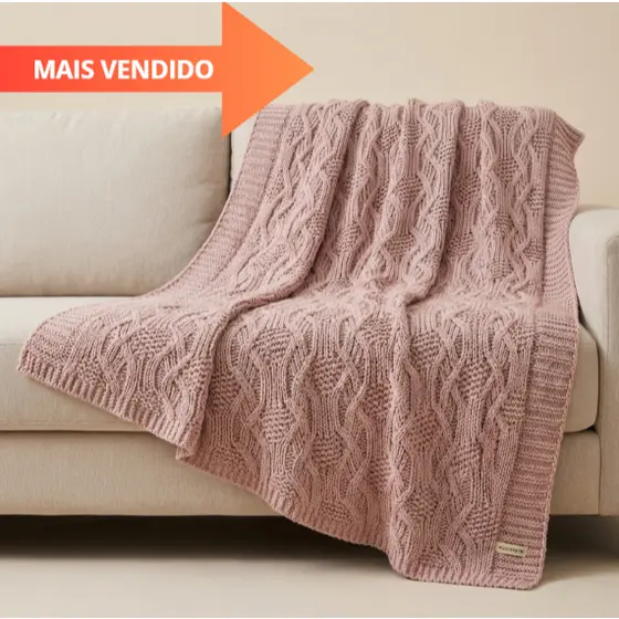 Manta Trico Decorativa Sofa 120x150cm Usufruto Tricot cod001