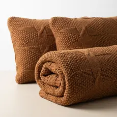 PESEIRA MANTA TRICÔ CAMA CASAL QUEEN SOFÁ SALA 230X60cm +2 CAPA DE ALMOFADA 60X40cm Y02
