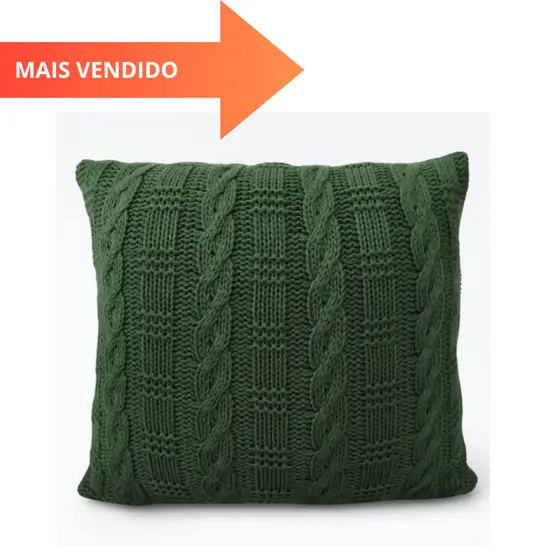 Capa para Almofada Tricô 45x45cm Decoração Sofá Sala Usufruto Elegancia e Aconchego para o Ambiente