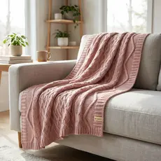 Manta de Tricô Para Sofá Poltrona Cobertor Cama Malha Encorpada 150x90cm Usufruto Decoração Sala d05