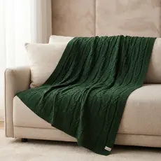 Manta de Tricô Trança Para Sofá Poltrona Cobertor Cama 150x90cm Usufruto Decoração Sala I05