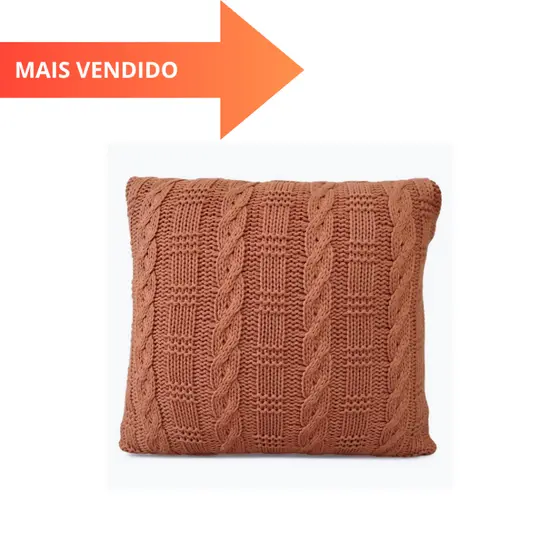 Capa para Almofada Tricô Grossa Lã Macia 45x45 Decoração Sala Sofá Poltrona Usufruto Tricot d45