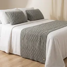 PESEIRA MANTA TRICÔ CAMA KING SOFÁ SALA 260X60cm +2 CAPA DE ALMOFADA 60X40cm Sophia S01