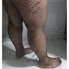 Meia Calça Arrastão Plus Size Veste até o Tamanho 54 Cintura bem alta tendência