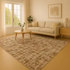 Tapete de Quarto Grande - Tapete Geométrico Bege 2,00x2,50m, Estilo Boho
