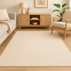 Tapete Jacquard Decorativo Boho Clean Antiderrapante Moderno em Cores Neutras para Sala