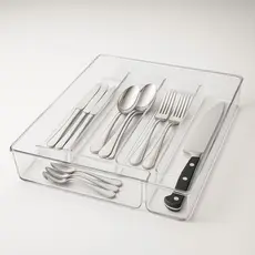 Organizador de Talheres para Gaveta com 5 Divisórias Multiuso para Cozinha Organizada